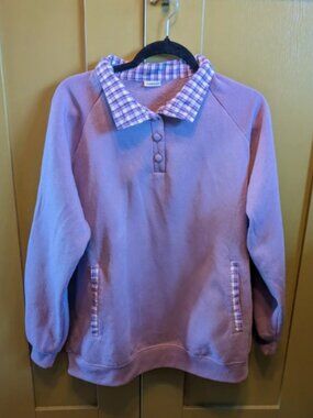 Purple jumper with checked collar